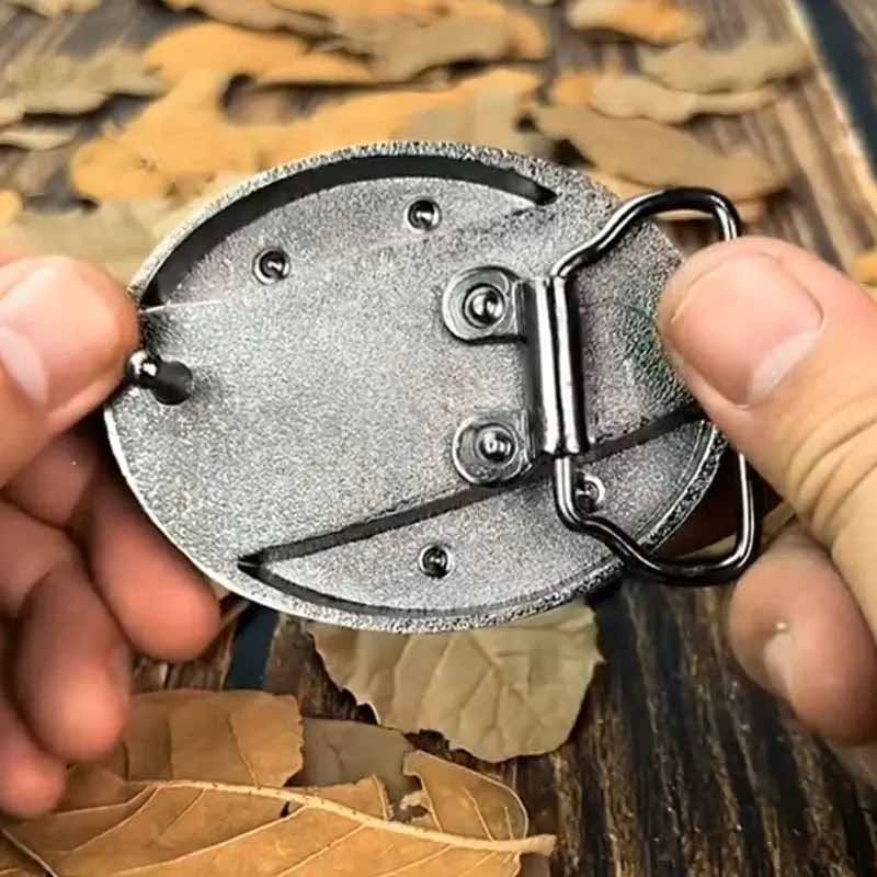 Belt Buckle Western Design Hidden EDC Tool Zinc Alloy