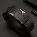 Belt Full-Grain Leather Automatic Ratchet Buckle