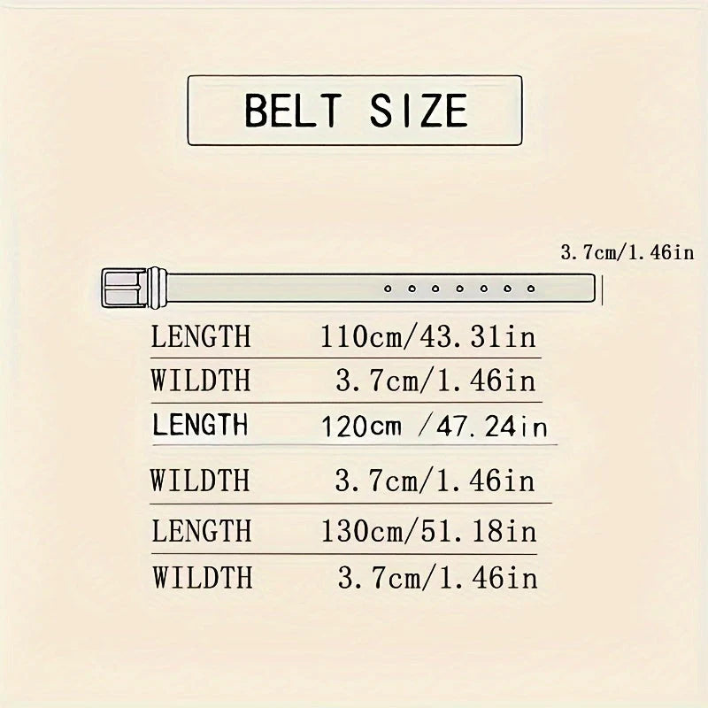Belt Full-Grain Leather Automatic Ratchet Buckle