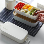 Bento Lunch Box Two-Layer Airtight Microwave-Safe