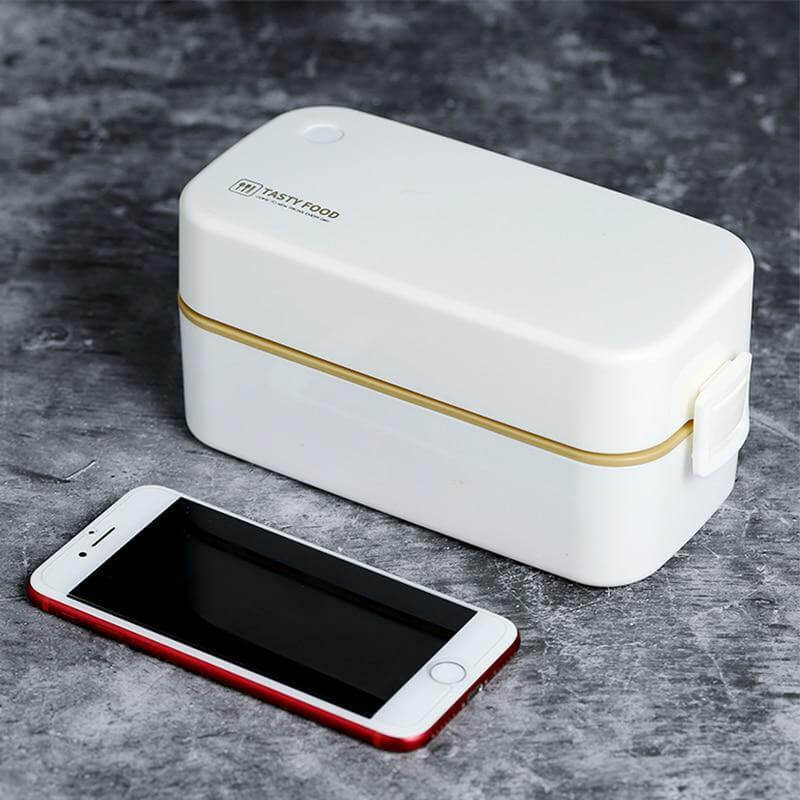 Bento Lunch Box Two-Layer Airtight Microwave-Safe