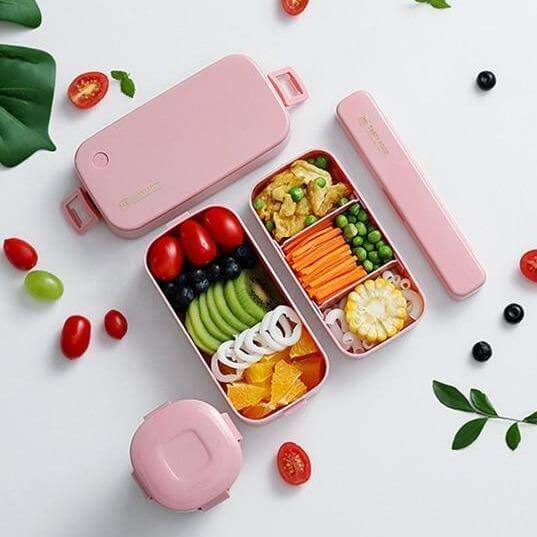 Bento Lunch Box Two-Layer Airtight Microwave-Safe