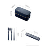 Bento Lunch Box Two-Layer Airtight Microwave-Safe