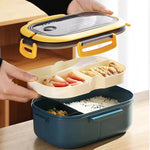 Bento Lunchbox Two-Tier Fork & Spoon Included