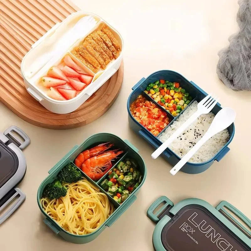 Bento Lunchbox Two-Tier Fork & Spoon Included