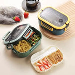 Bento Lunchbox Two-Tier Fork & Spoon Included