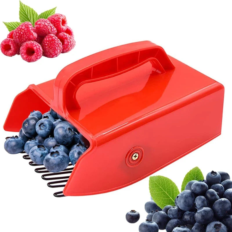 Berry Picker Comb Metal Tines Built-In Basket Ergonomic Handle