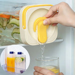 Beverage Dispenser Built-In Tap Fridge-Friendly Shape With Carry Handle