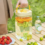 Beverage Dispenser Built-In Tap Fridge-Friendly Shape With Carry Handle