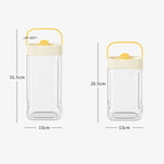 Beverage Dispenser Built-In Tap Fridge-Friendly Shape With Carry Handle
