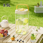 Beverage Dispenser Built-In Tap Fridge-Friendly Shape With Carry Handle