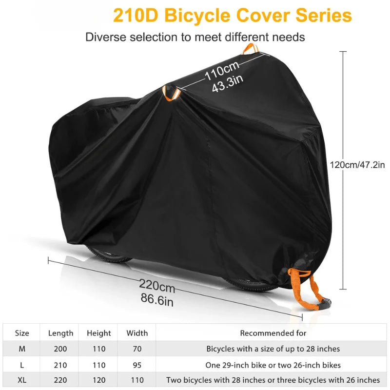 Bicycle Cover Water-Repellent UV-Resistant Reflective Details
