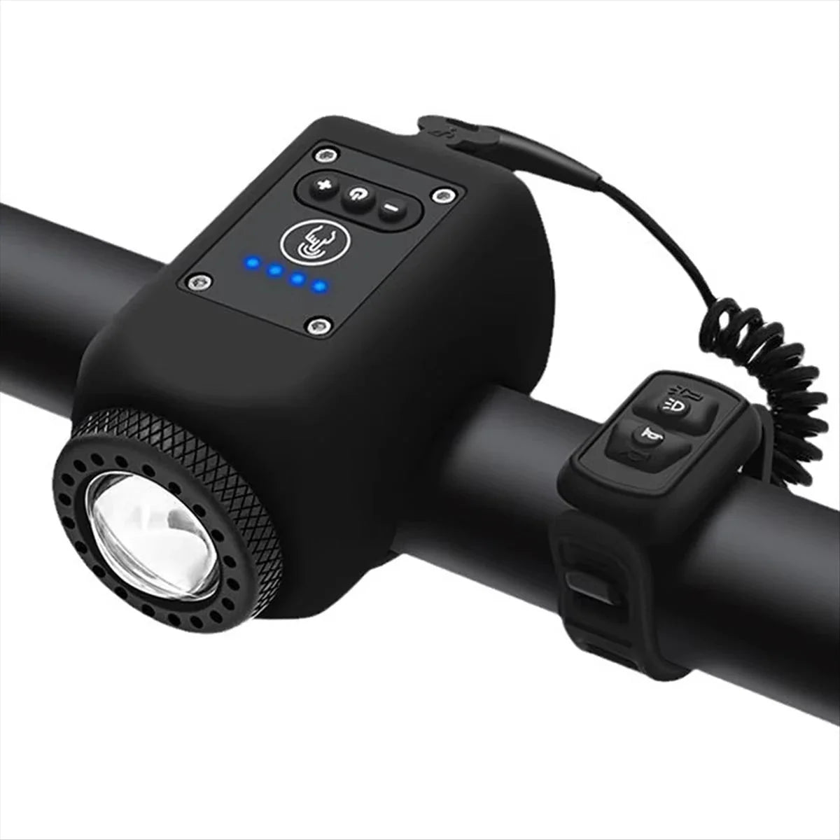 Bicycle Horn & Headlight 110dB Rechargeable Split Remote Control