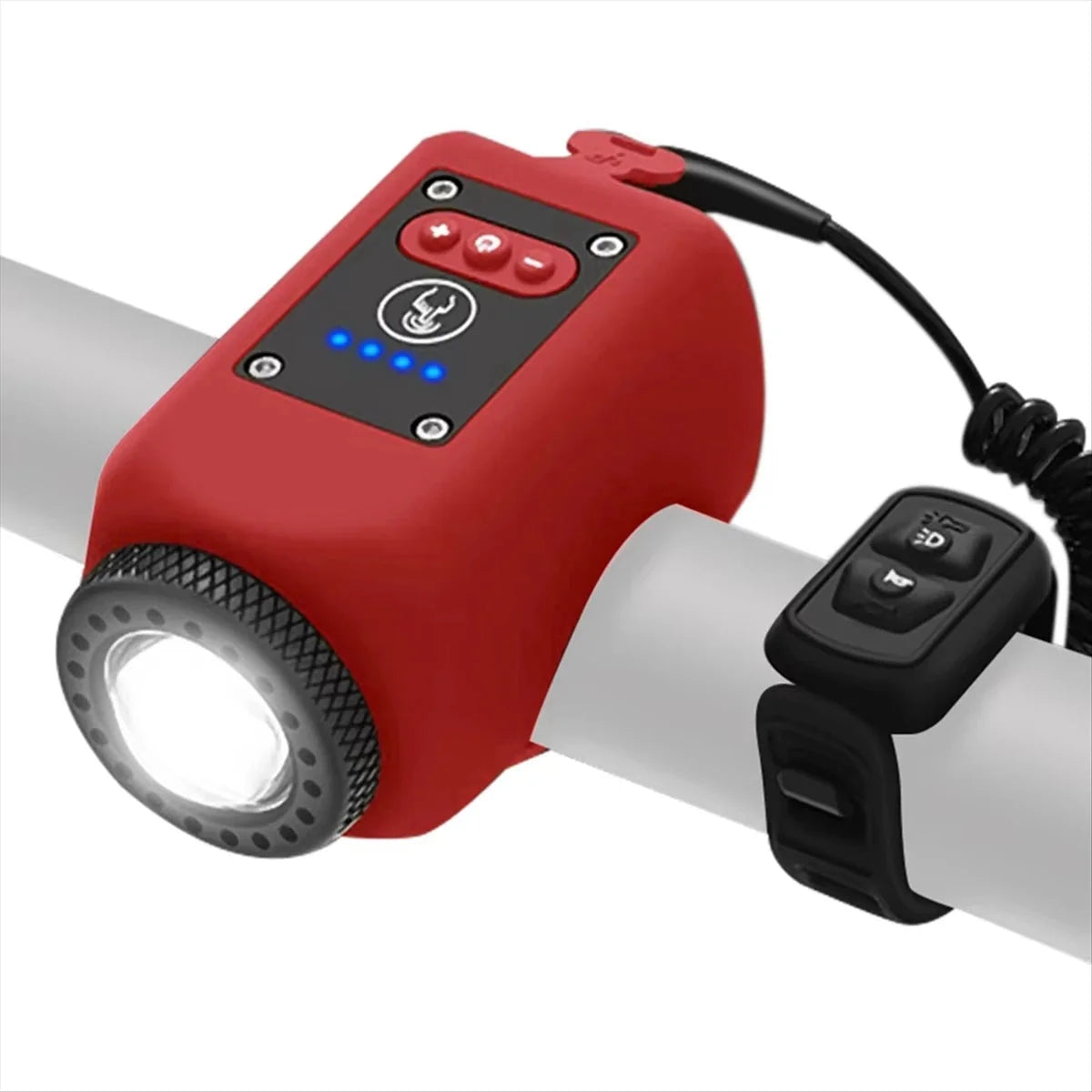 Bicycle Horn & Headlight 110dB Rechargeable Split Remote Control