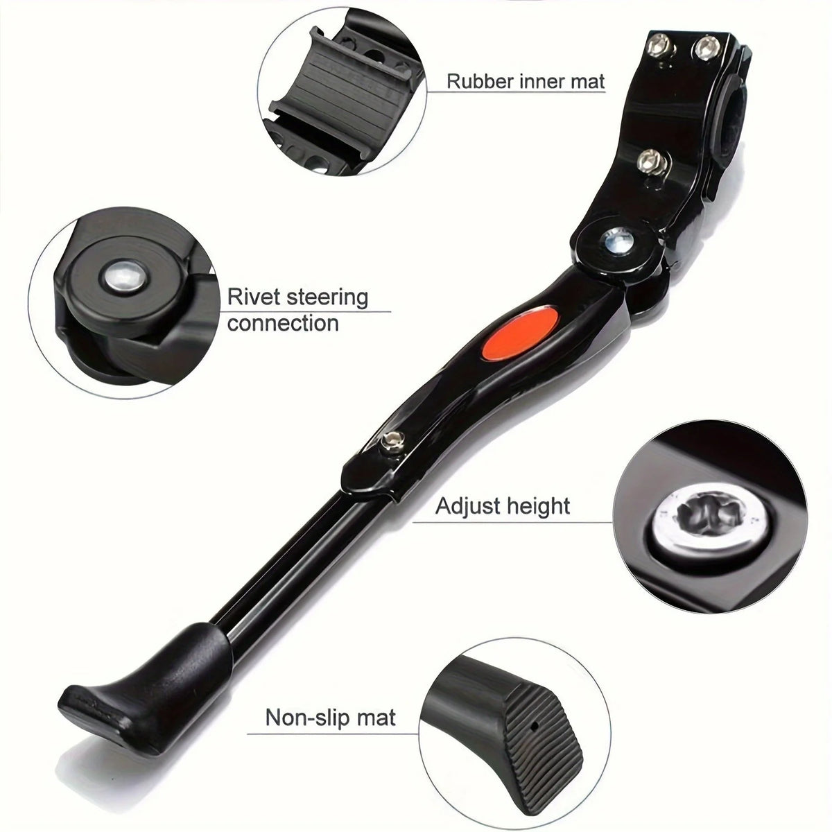 Bicycle Kickstand Side-Mount Adjustable Aluminum