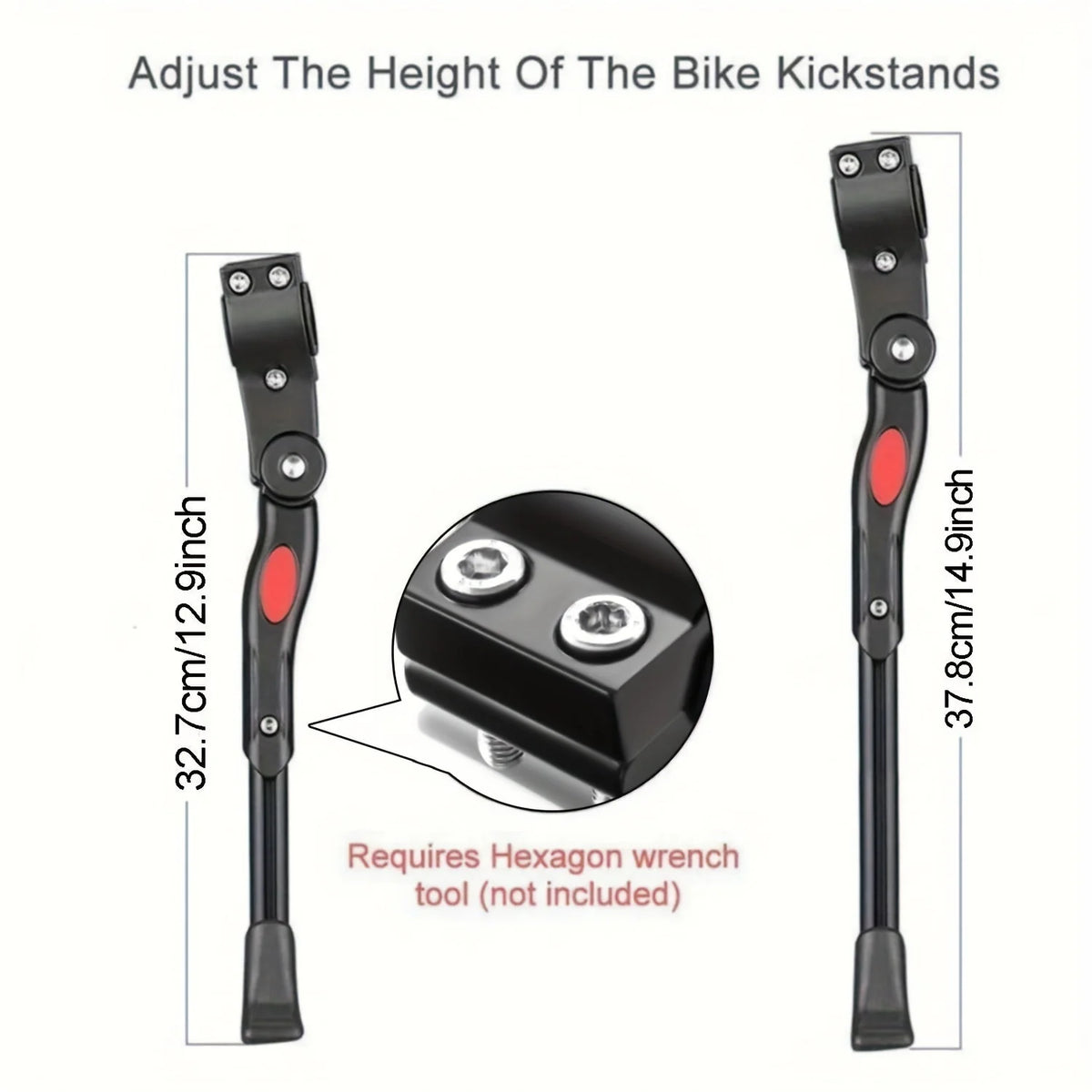 Bicycle Kickstand Side-Mount Adjustable Aluminum
