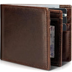 Bifold Wallet Genuine Leather RFID-Blocking 13 Card Slots