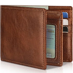 Bifold Wallet Genuine Leather RFID-Blocking 13 Card Slots