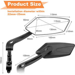 Bike Handlebar Mirrors HD Flat Glass 360° Adjustable Foldable Pair