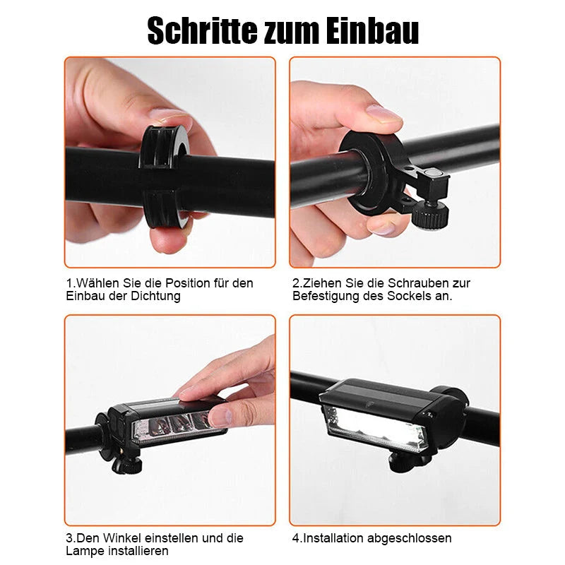 Bike Headlight 900-Lumen Wide Beam USB Rechargeable Water-Resistant