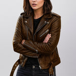 Biker Jacket Slim-Fit PU Leather Zip-Up