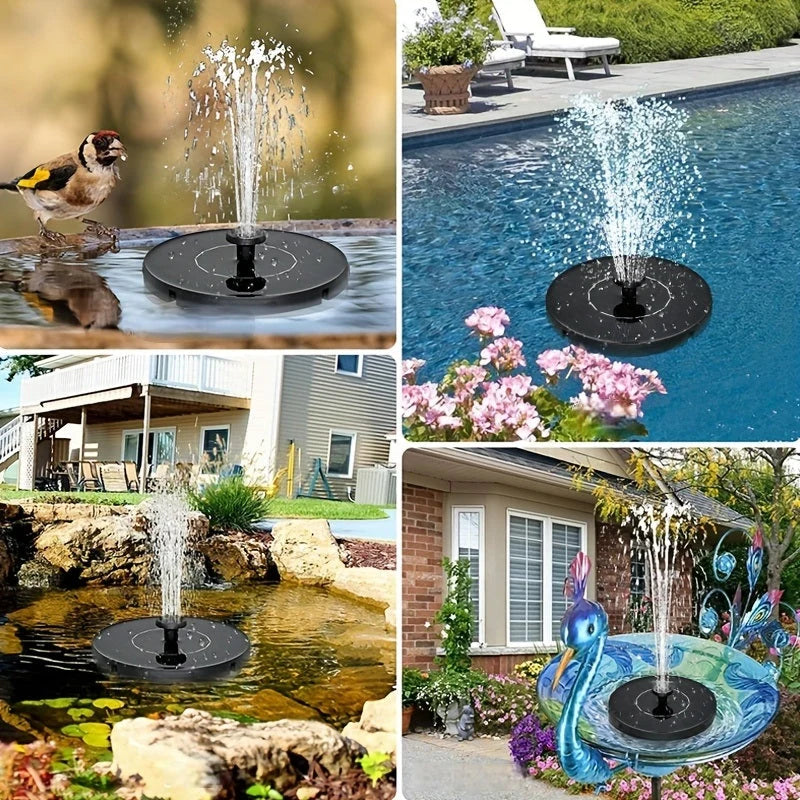 Bird Bath Fountain Solar-Powered & Interchangeable Nozzles