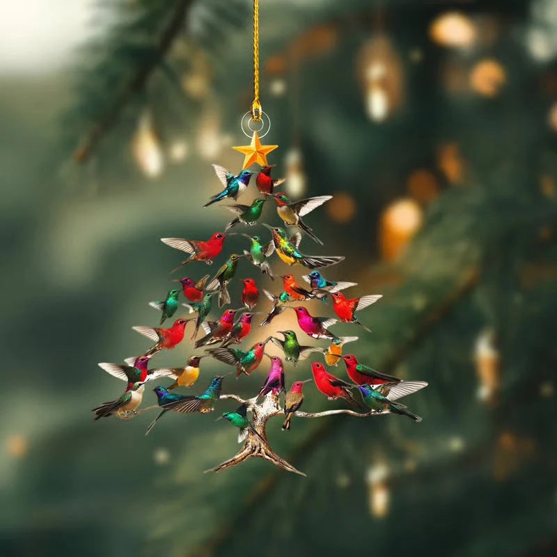 Bird Christmas Ornament Crystal Glass Colorful Light-Reflecting