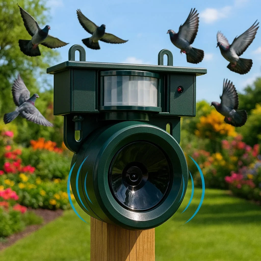 Bird Deterrent Solar-Powered Motion-Activated Predator Sounds Weather-Resistant