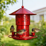 Bird Feeder Metal Retractable 32 Oz Three Water Cups