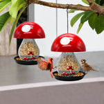 Bird Feeder Mushroom-Shaped Mesh Silo Hanging Design