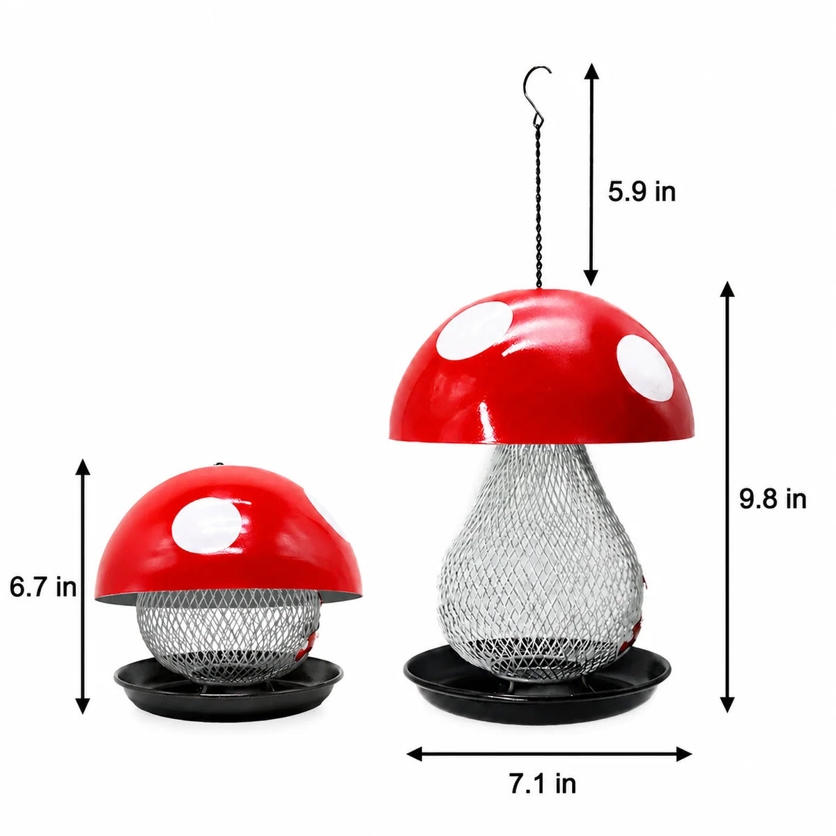 Bird Feeder Mushroom-Shaped Mesh Silo Hanging Design