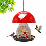 Bird Feeder Mushroom-Shaped Mesh Silo Hanging Design