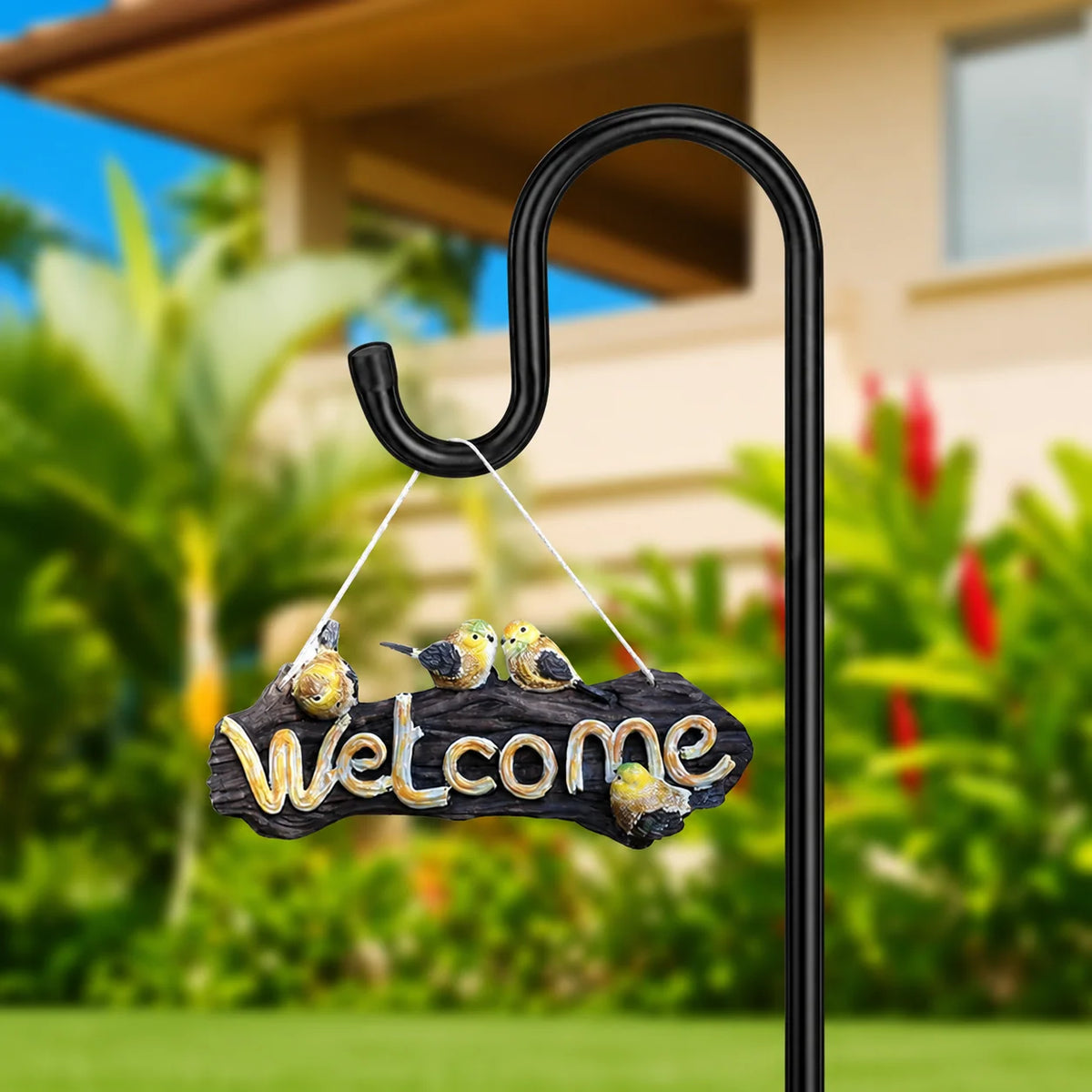Bird Feeder Pole Adjustable Steel 5-Prong Base
