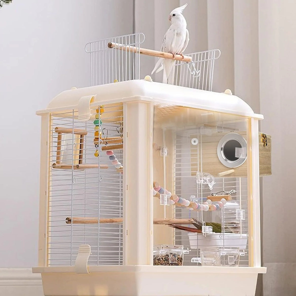 Bird Nesting Box Paulownia Wood Reinforced Entrance Removable Top