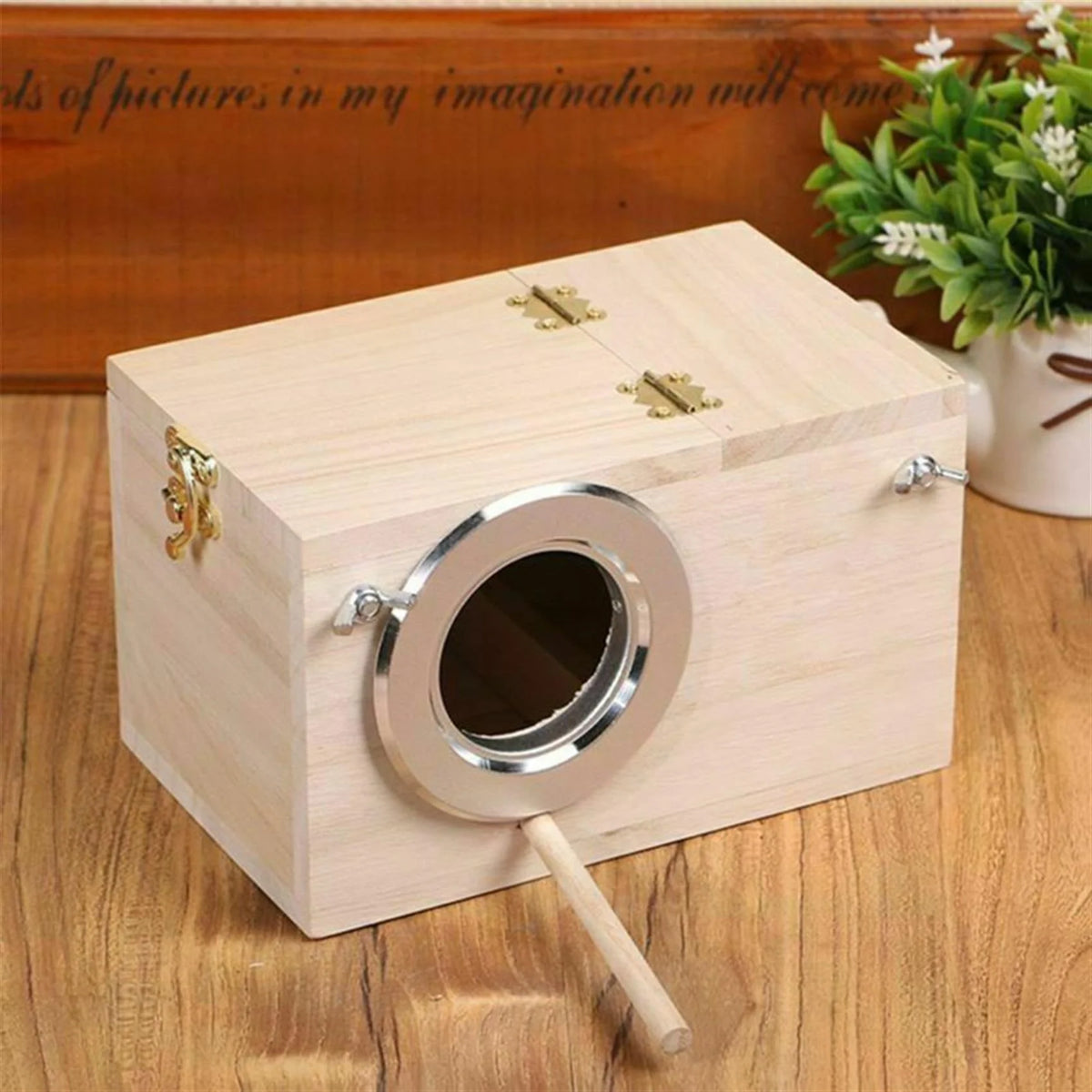 Bird Nesting Box Paulownia Wood Reinforced Entrance Removable Top