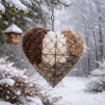 Bird Nesting Holder Alpaca Fiber Heart-Shaped With Hanging Hook