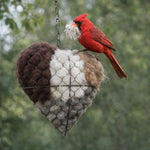 Bird Nesting Holder Alpaca Fiber Heart-Shaped With Hanging Hook
