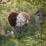 Bird Nesting Holder Alpaca Fiber Heart-Shaped With Hanging Hook
