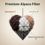 Bird Nesting Holder Alpaca Fiber Heart-Shaped With Hanging Hook