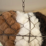 Bird Nesting Holder Alpaca Fiber Heart-Shaped With Hanging Hook