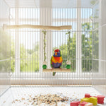 Bird Swing Natural Wood Cage Hanging