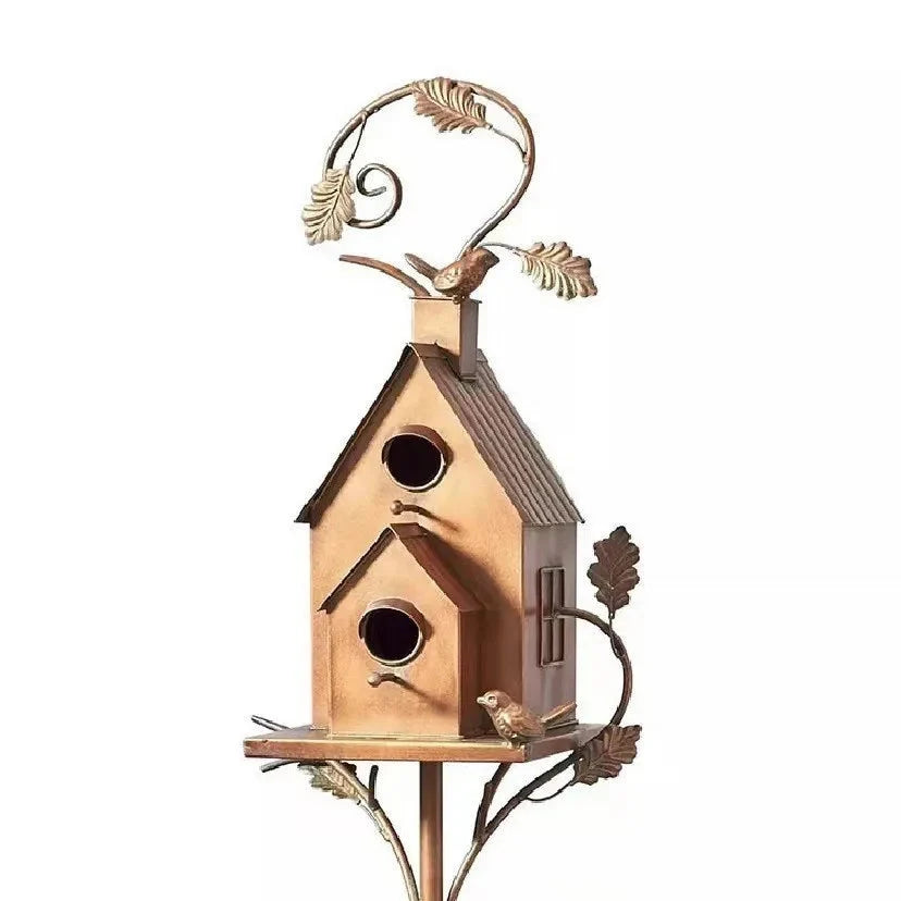 Birdhouse Garden Stake Metal Indoor & Outdoor 30 Inch Rod