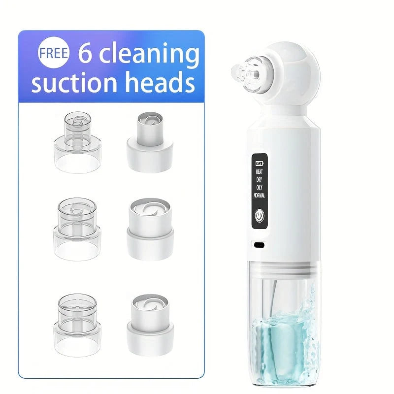 Blackhead Remover USB Rechargeable 6 Interchangeable Heads