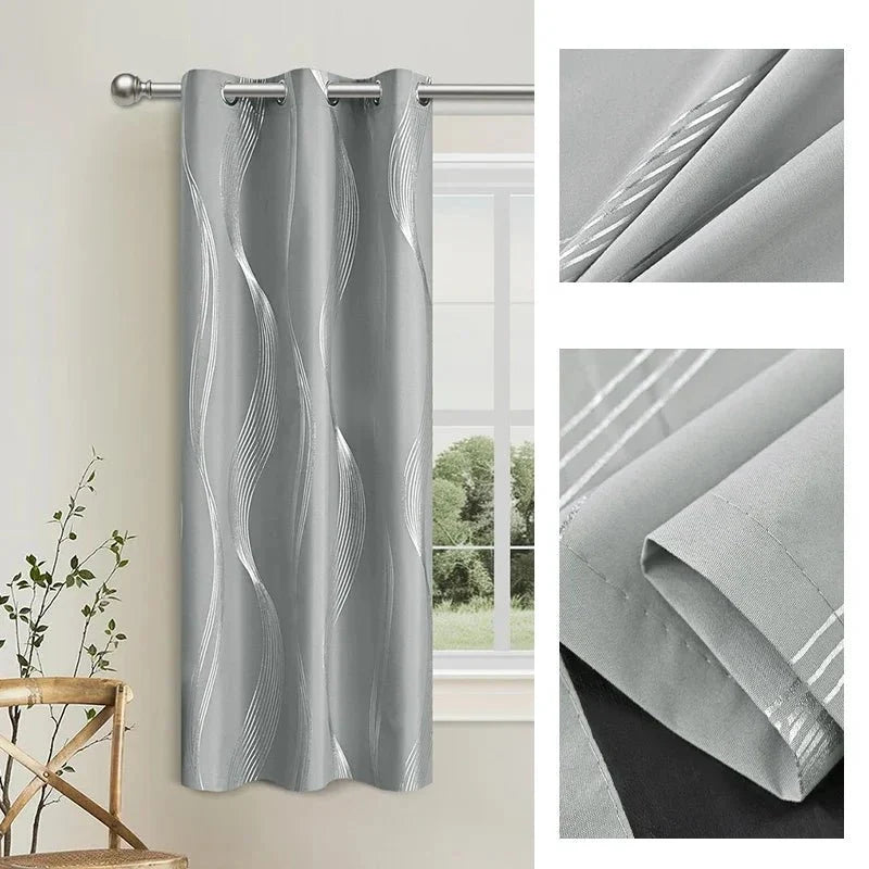 Blackout Curtains Opaque Privacy Grommet Top Patterned