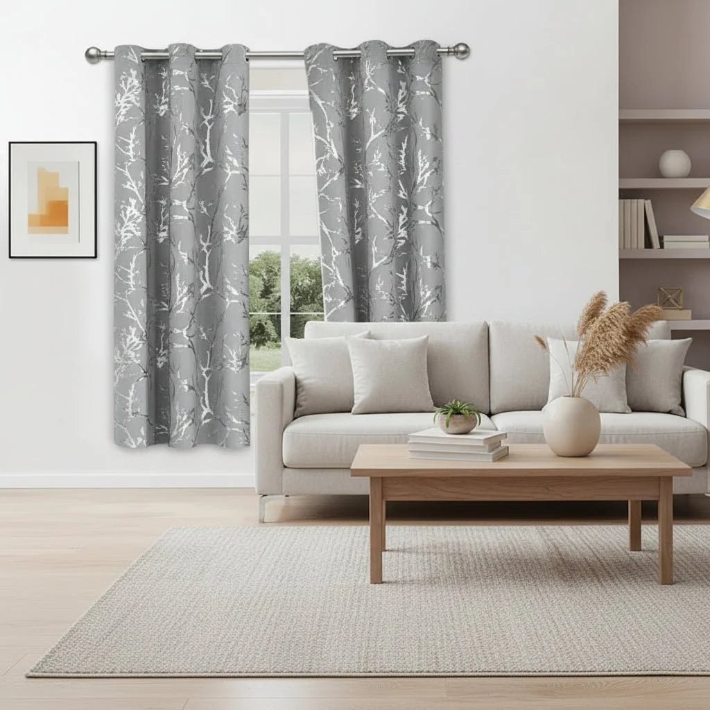 Blackout Curtains Opaque Privacy Grommet Top Patterned