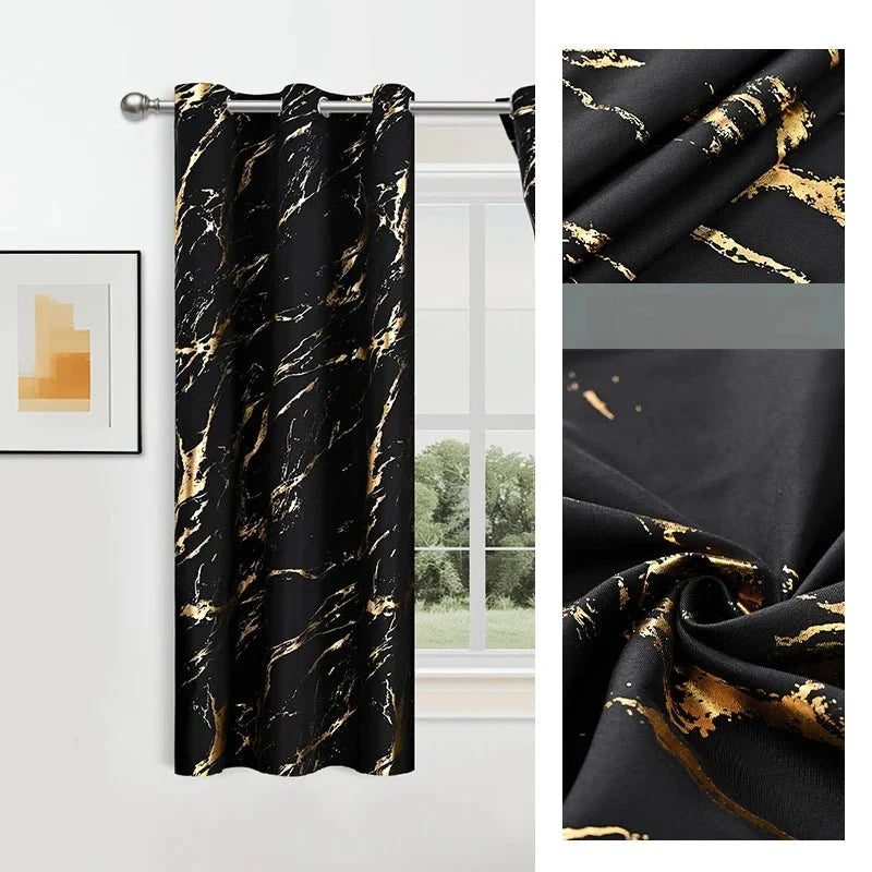 Blackout Curtains Opaque Privacy Grommet Top Patterned