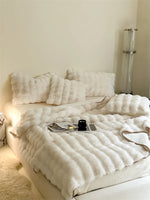 Blanket & Cushion Set Faux Fur Soft Breathable