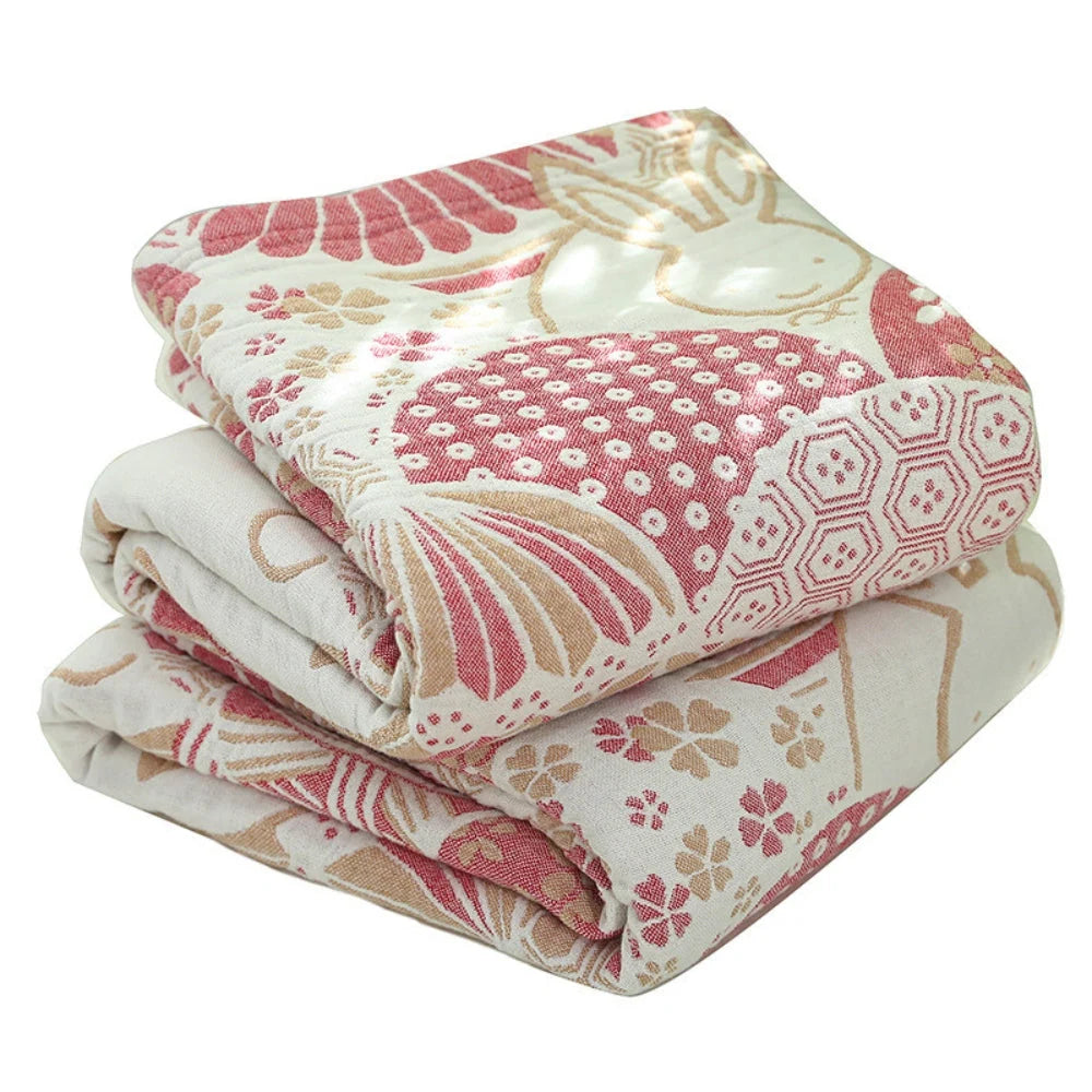Blanket Four-Layer Gauze Cotton Lightweight & Breathable Machine Washable