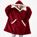 Blanket Hoodie Sherpa-Lined Oversized Plaid Pullover