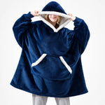 Blanket Hoodie Sherpa-Lined Oversized Plaid Pullover